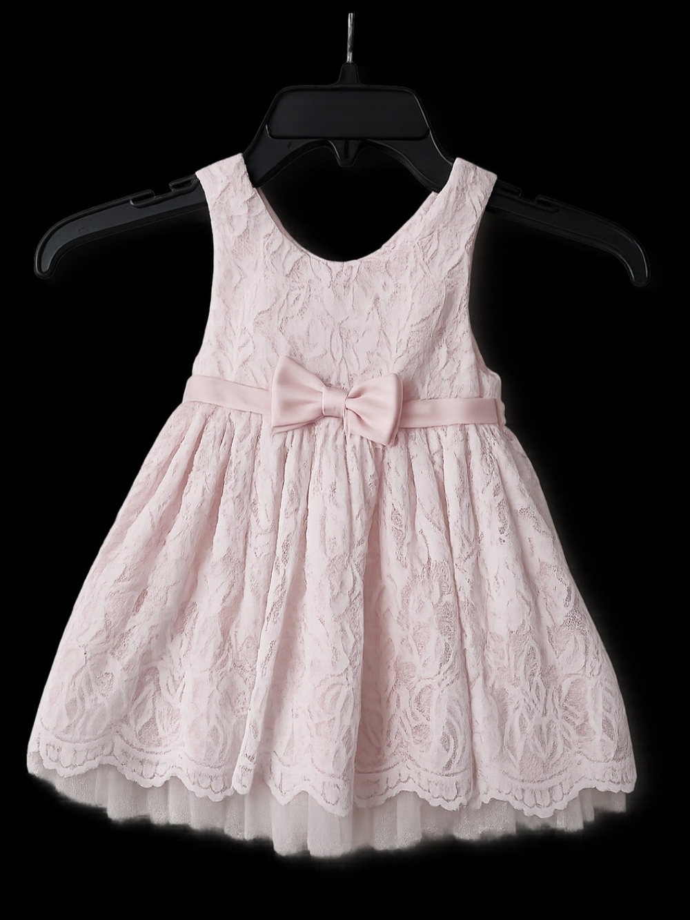 American Princess Pale Pink Lace Bow-Front Formal Dress